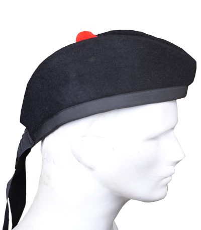 Black Wool Glengary Bonnet
