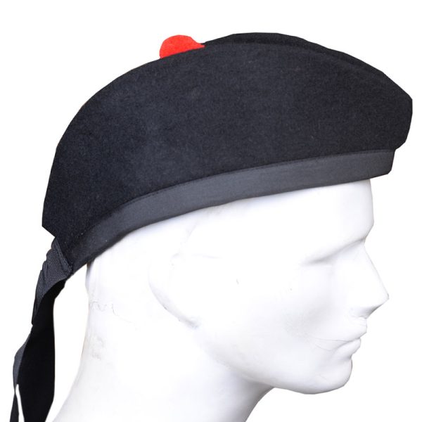 Black Wool Glengary Bonnet