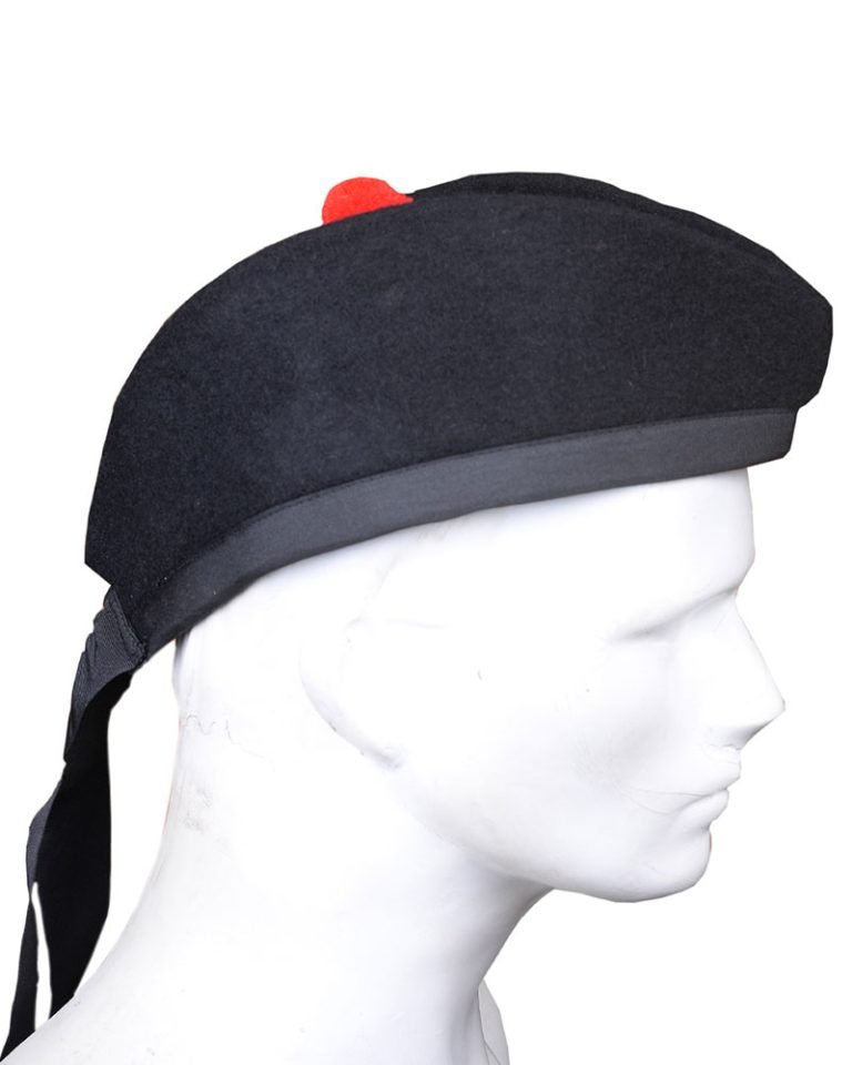 Black Wool Glengary Bonnet