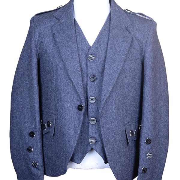 Grey Tweed Argyle Jacket front view
