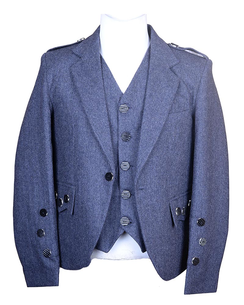 Grey Tweed Argyle Jacket front view