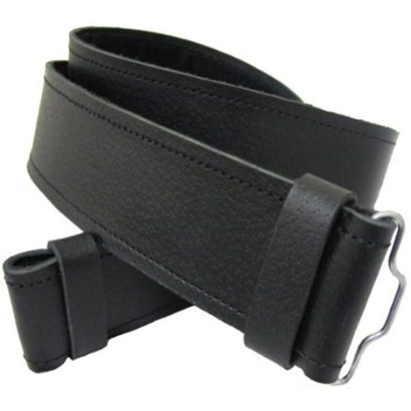 Black Leather Kilt Belt | Traditional Scottish Kilt Accessory