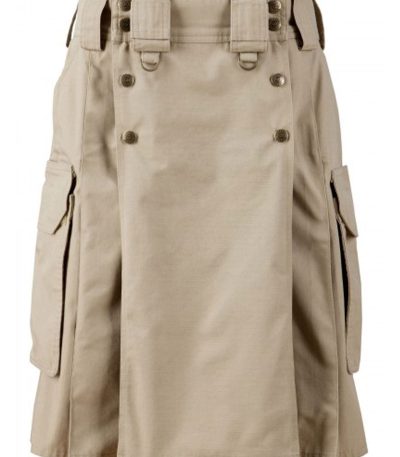 Khaki Ripstop Cotton Tactical Utility Kilt
