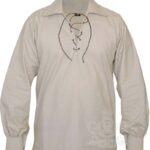 Beige Jacobite ghillie kilt shirt full sleeve polycotton Jacobean style