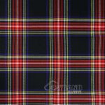 Black Stewart Tartan Homespun Wool Blend Fabric By the Yard