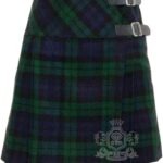 Black Watch Tartan Mini Billie Kilt Girls Modern Kilt Skirt for Highland Dress