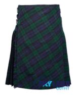 Black Watch Tartan Traditional 8-Yard Scottish Kilt with Bias Cut