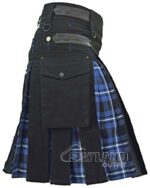 Ramsey Blue Tartan Hybrid Utility Kilt | Black Cotton - Image 3