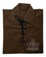 Brown Jacobite Ghillie Kilt Shirt | Jacobean Full Sleeve - Image 2