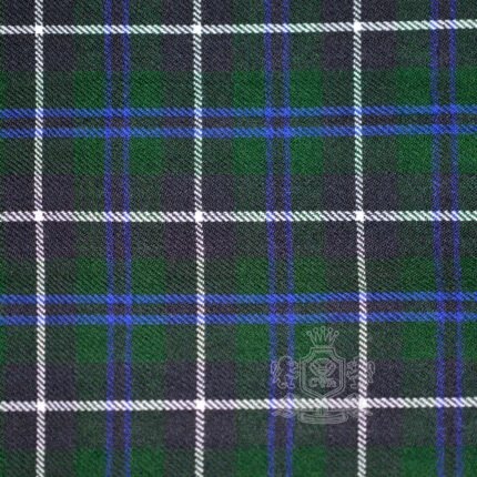 Blue Douglas Tartan Fabric | Scottish Homespun Wool by Yard