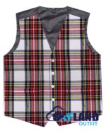Dress Stewart tartan waistcoat—5-button Argyle vest in bold red, green, blue, yellow Royal House of Stewart pattern