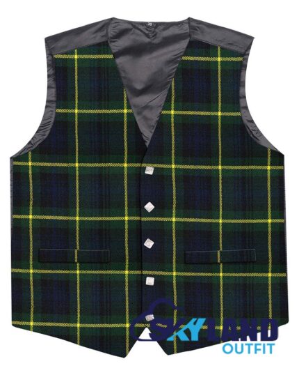 Gordon Tartan Waistcoat 5 button Argyle vest made to order for Highland wear