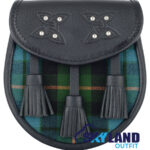 Gunn Ancient Tartan Sporran | Black Leather Scottish
