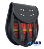 LGBTQ Pride Tartan Sporran Black Leather Scottish Sporran - Image 2