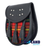 LGBTQ Pride Tartan Sporran Black Leather Scottish Sporran - Image 3