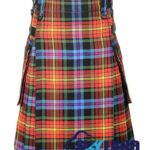 LGBTQ Pride Tartan Modern Utility Scottish Kilt for Highland Dress
