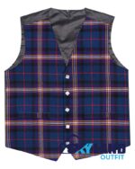 Masonic tartan 5-button Argyle waistcoat made to order for Highland wear and kilts
