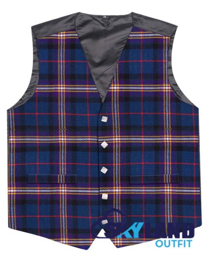 Masonic tartan 5-button Argyle waistcoat made to order for Highland wear and kilts