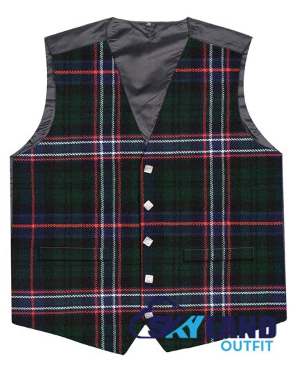 Scottish National tartan Argyle waistcoat made to order for Highland wear and kilts