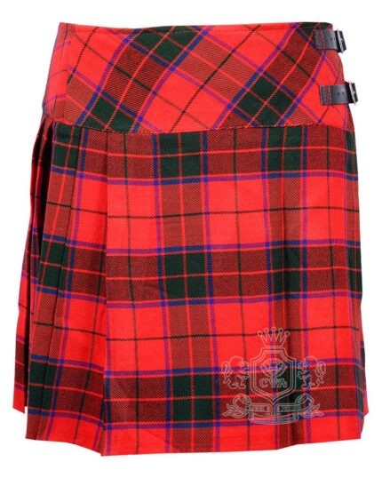 Scottish Rose Tartan Mini Billie Kilt Girls Modern Kilt Skirt for Highland Dress