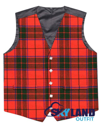 Scottish Rose tartan Argyle waistcoat made to order for Highland wear and kilts