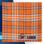 Tennessee tartan homespun fabric for sale showing official state sett with natural white dark green purple red dark blue pattern, Scottish wool textile by the yard