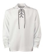 White Jacobite ghillie kilt shirt full sleeve cotton Jacobean style