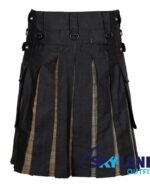 Black Watch Hybrid Utility Kilt – Black Cotton Tartan - Image 4