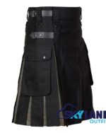 Black Watch Hybrid Utility Kilt – Black Cotton Tartan - Image 2