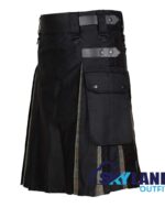 Black Watch Hybrid Utility Kilt – Black Cotton Tartan - Image 3