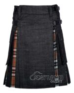 Black Denim & Campbell Thompson Tartan Hybrid Utility Kilt