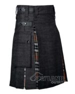 Black Denim & Campbell Thompson Tartan Hybrid Utility Kilt - Image 2