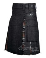 Black Denim & Campbell Thompson Tartan Hybrid Utility Kilt - Image 3