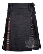 Black Denim & Campbell Thompson Tartan Hybrid Utility Kilt