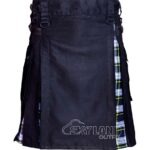 Dress Gordon tartan hybrid utility kilt with black cotton body