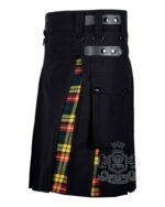 Buchanan Tartan Hybrid Utility Kilt | Black Cotton Kilt - Image 3