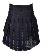 Ramsey Blue Tartan Hybrid Utility Kilt | Black Cotton - Image 3