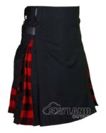 Red Black Rob Roy Tartan Hybrid Utility Kilt | Black Cotton - Image 2