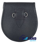 Buchanan Hunting Tartan Sporran Black Leather Scottish Sporran - Image 2