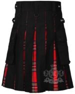 Royal Stewart Tartan Hybrid Utility Kilt | Black Cotton Kilts - Image 3