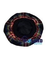 Black Stewart Tartan Tam o' Shanter Hat Scottish Bonnet - Image 5