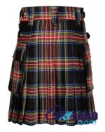 Black Stewart Tartan Kilt – Modern Utility Scottish Kilts - Image 4