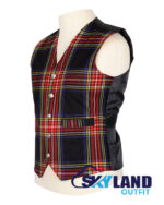 Black Stewart Tartan Waistcoat – Argyle Vest Made to Order - Image 2