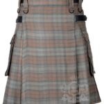 Black Watch Weathered Tartan Modern Utility Scottish Kilt for Highland Dress