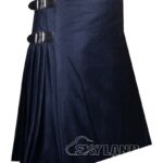 Black Wool Blazer Kilt – Premium 8 Yard Traditional Scottish Kilt