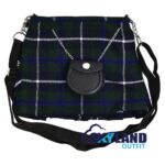 Douglas Blue Tartan Ladies Kilt Shaped Purse Tote Bag for Highland Dress