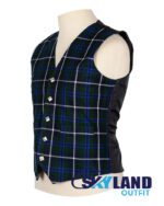 Douglas Blue Tartan Waistcoat – Argyle Vest | Made to Order - Image 2