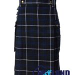 Douglas Blue Tartan Modern Utility Scottish Kilt for Highland Dress