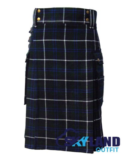 Douglas Blue Tartan Modern Utility Scottish Kilt for Highland Dress