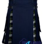 Dress Gordon Tartan Hybrid Utility Kilt | Blue Cotton